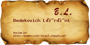 Bedekovich Lóránt névjegykártya